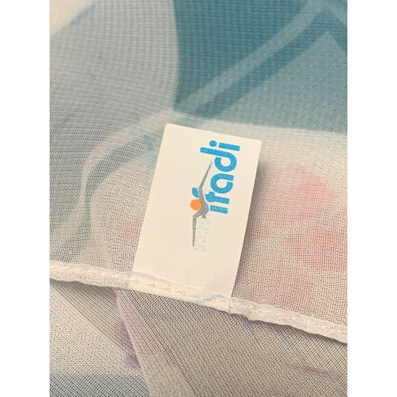 Vintage Itadi Abstract Print Sheer Scarf 29" x 29" - Picture 7 of 9